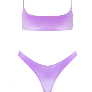 Triangl dreamland purple velour bikini swimset
